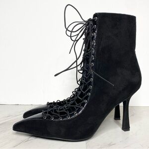 Jeffrey Campbell Envied Pointed Toe Lace Up Bootie 9